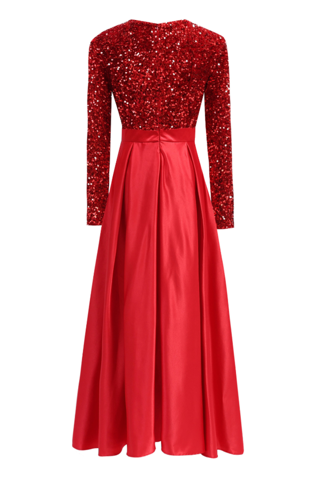 Glamorous Sequin Sleeve Formal Gown | Dress In Beauty