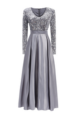 Glamorous Sequin Sleeve Formal Gown | Dress In Beauty