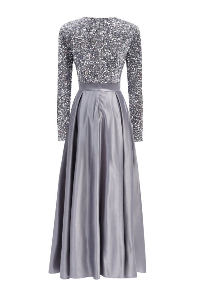 Glamorous Sequin Sleeve Formal Gown | Dress In Beauty