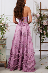 Floral Faux Pearl Frill Split Maxi Dress | Dress In Beauty