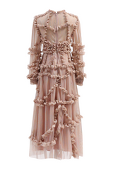 Blush Pink Ruffle Chiffon Maxi Dress | Dress In Beauty