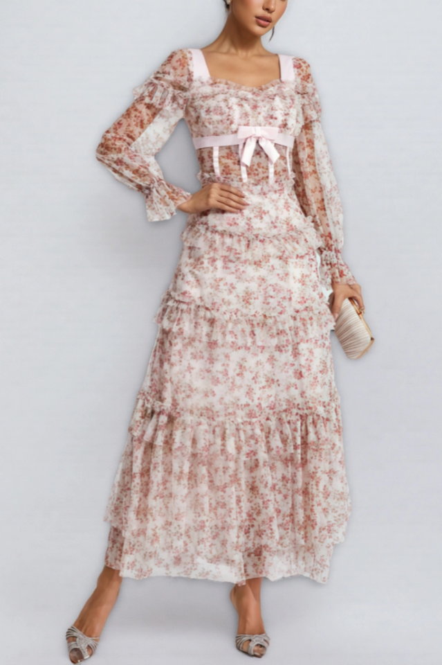 Zafirk Floral Long Sleeve Midi Dress | Dress In Beauty