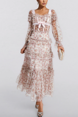 Zafirk Floral Long Sleeve Midi Dress | Dress In Beauty