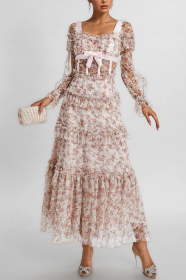 Zafirk Floral Long Sleeve Midi Dress | Dress In Beauty
