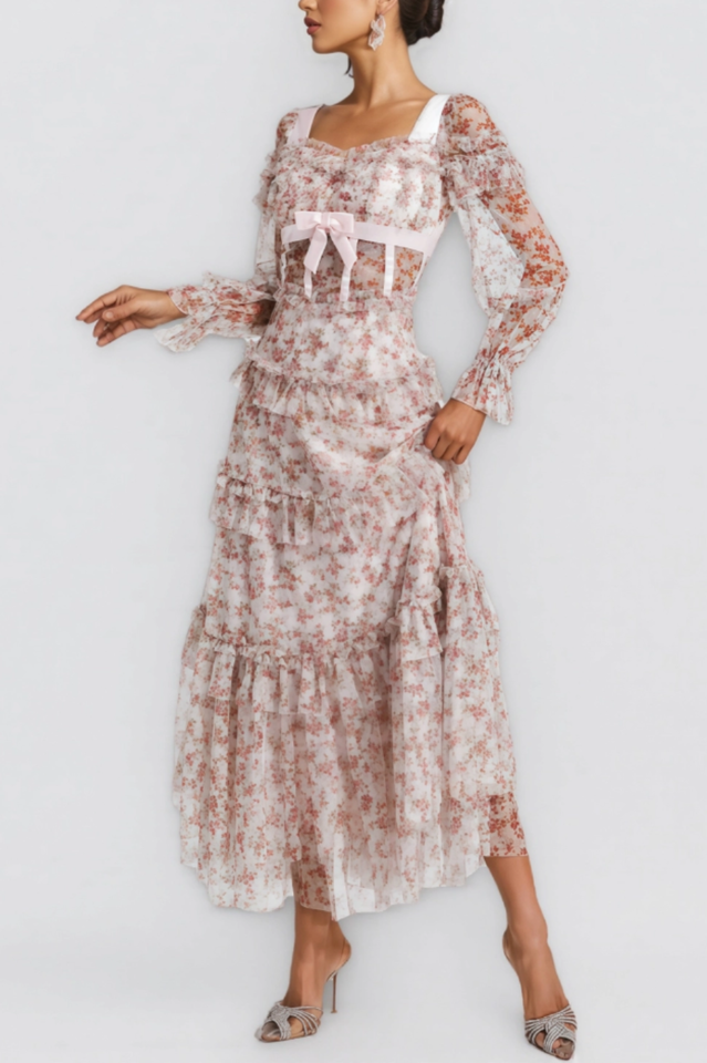 Zafirk Floral Long Sleeve Midi Dress | Dress In Beauty