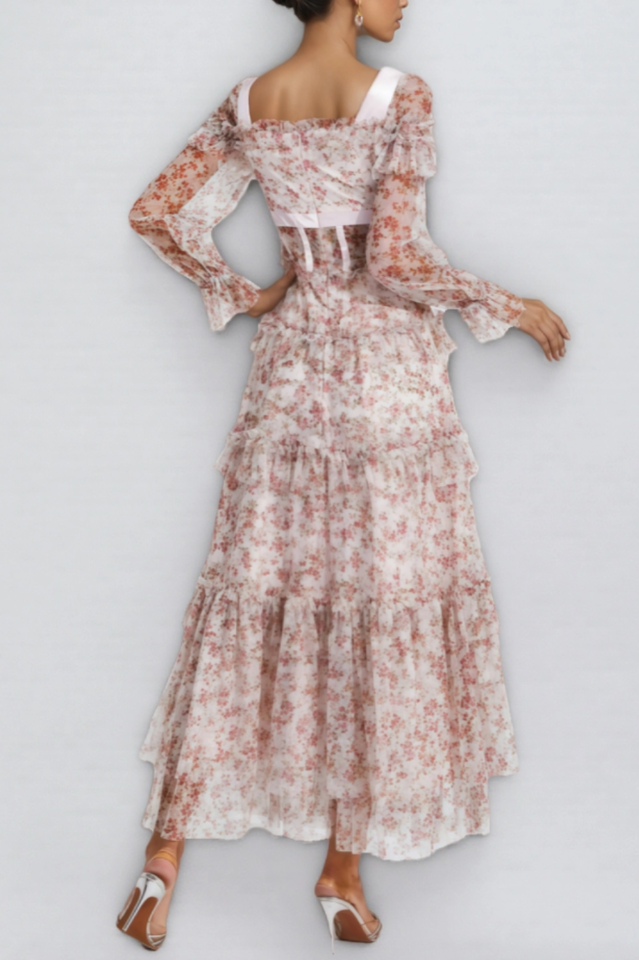 Zafirk Floral Long Sleeve Midi Dress | Dress In Beauty