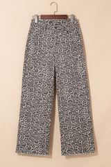 Leopard Frayed Edge High Waist Jeans | Dress In Beauty