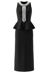 Crystal Detail Peplum Maxi Dress | Dress In Beauty
