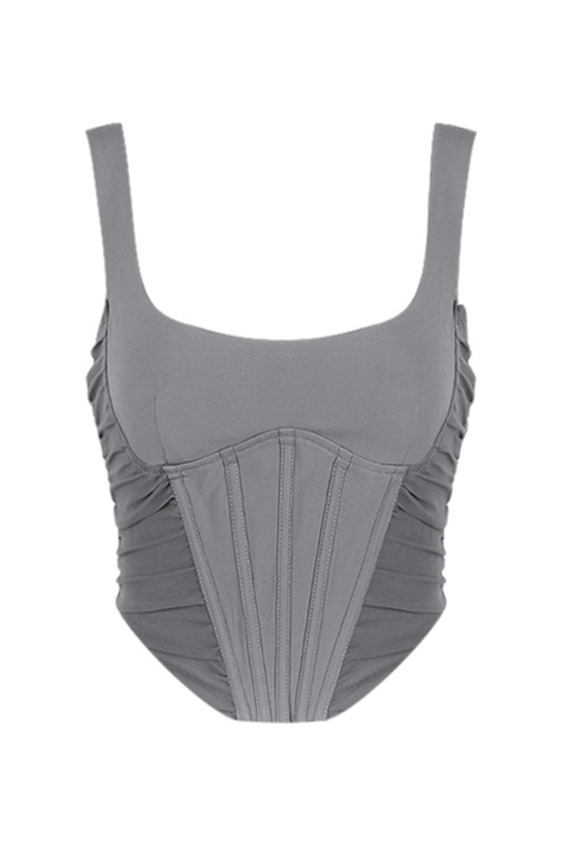 Gray Lace Back Corset | Dress In Beauty
