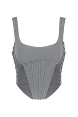 Gray Lace Back Corset | Dress In Beauty