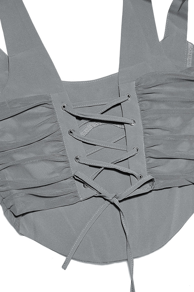 Gray Lace Back Corset | Dress In Beauty