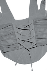 Gray Lace Back Corset | Dress In Beauty