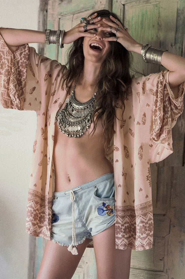 Cow Pattern Chiffon Bikini Cardigan - Dress In Beauty