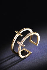 Cubic Zirconia Cross Ring | Dress In Beauty