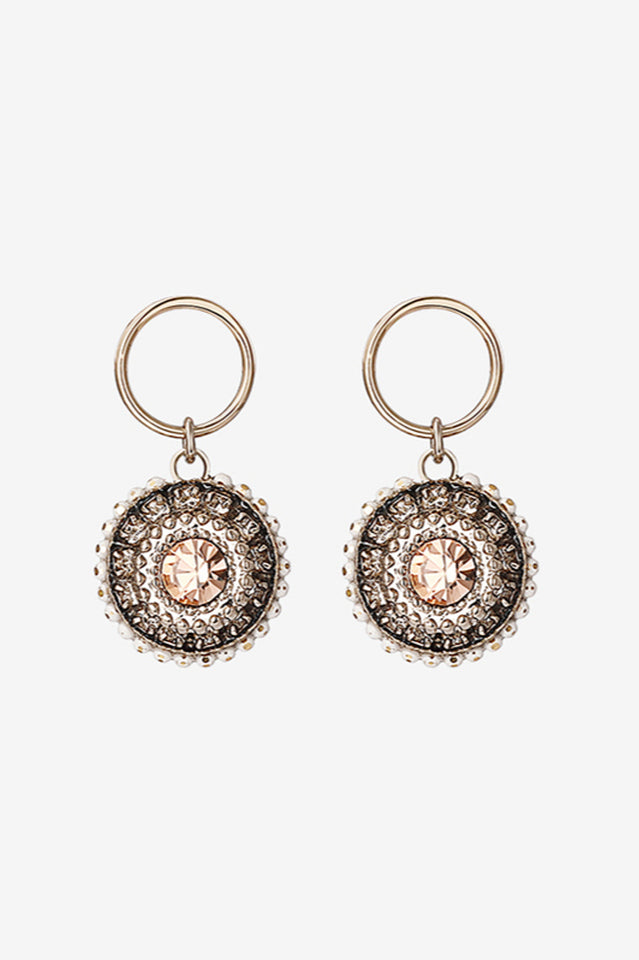 Round Vintage Black Crystal Earrings | Dress In Beauty