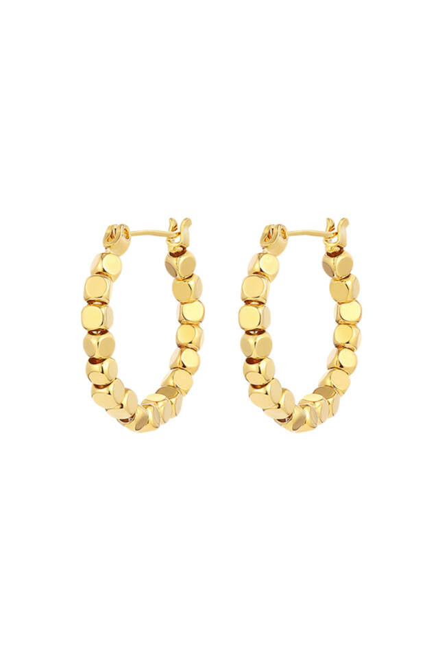Gold Sugar Cube Hoops | Dress In Beauty