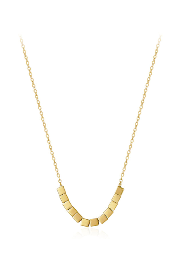 Gold Sugar Cube Necklace | Dress In Beauty