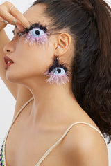 Handmade Eye Pattern Plush Earrings | Dress In Beauty