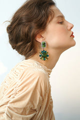 Green Dimond Dangle Earrings | Dress In Beauty