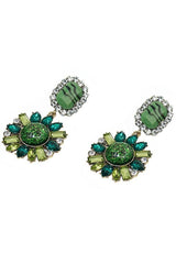 Green Dimond Dangle Earrings | Dress In Beauty