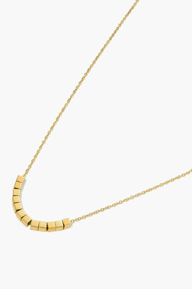 Gold Sugar Cube Necklace | Dress In Beauty