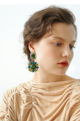 Green Dimond Dangle Earrings | Dress In Beauty