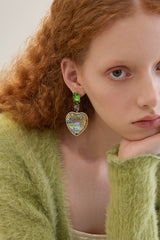Oil Printing Heart Pendent Earrings | Dress In Beauty