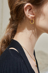 Gold Sugar Cube Hoops | Dress In Beauty