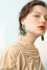 Green Dimond Dangle Earrings | Dress In Beauty