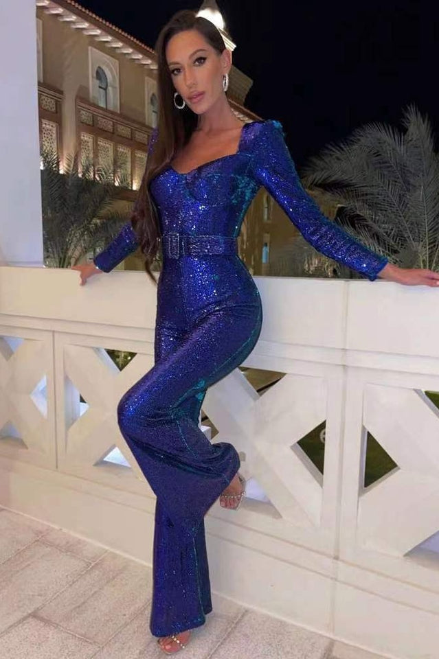 Royal blue sequin jumpsuit online