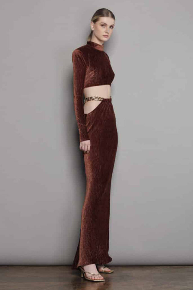Velour Short Top + Skirt Two Piece Set | Dress In Beauty