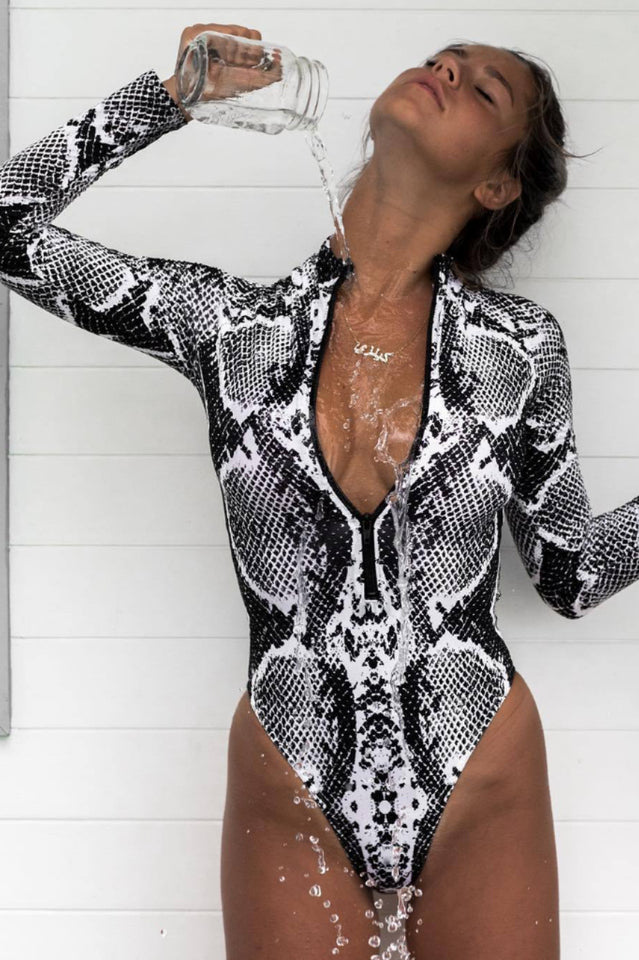 Leopard Print Zip Front Bathing Suit | Dress In Beauty
