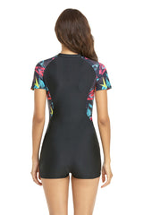 Surf Print Long Sleeve One Piece Swimsuit | Dress In Beauty