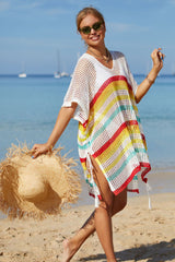 Rainbow Stripe Openwork Slit Cover Up | Dress In Beauty