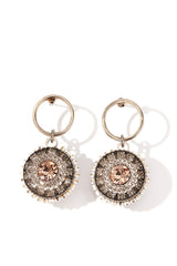 Round Vintage Black Crystal Earrings | Dress In Beauty