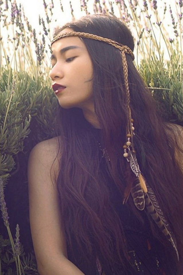 Handmade Bohemian Feather Headband | Dress In Beauty