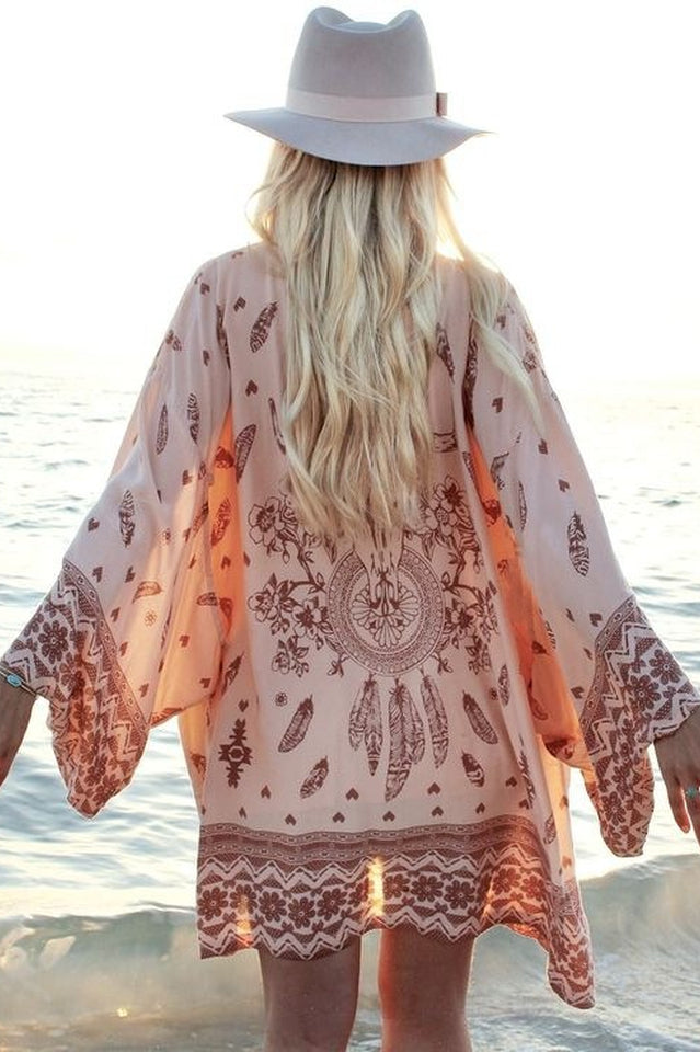 Cow Pattern Chiffon Bikini Cardigan - Dress In Beauty