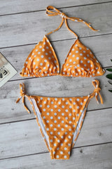 Polka Dot Print Push Up Brazilian Swimsuit - Dress In Beauty