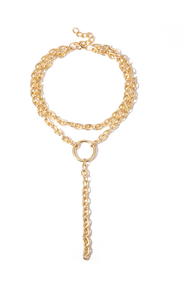 Hip Hop Rock Circle Long Chain Necklace - Dress In Beauty