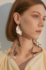 Butterfly Pendant Long Earrings | Dress In Beauty