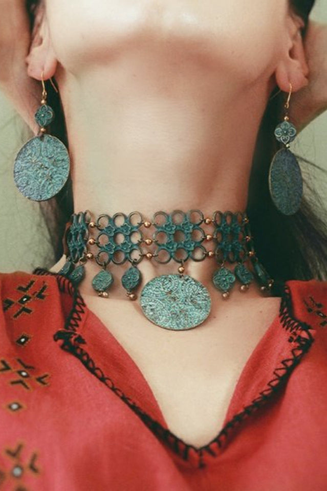 Vintage Nepal Style Necklace+Earrings | Dress In Beauty