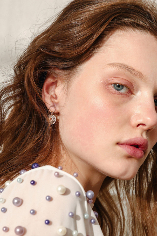 Round Vintage Black Crystal Earrings | Dress In Beauty