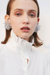 Silver Flower Earrings - Dress In Beauty