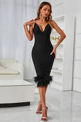 Cayia Feather Midi Bandage Dress | Dress In Beauty
