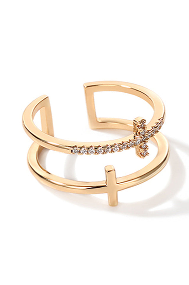 Cubic Zirconia Cross Ring | Dress In Beauty