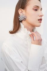 Silver Flower Earrings - Dress In Beauty