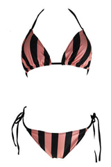 Stripe Print Push Up Brazilian Swimsuit - Dress In Beauty