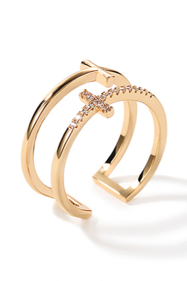 Cubic Zirconia Cross Ring | Dress In Beauty