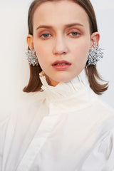 Silver Flower Earrings - Dress In Beauty