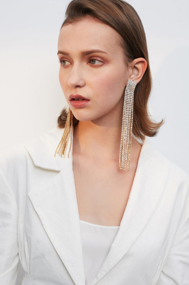 Sparkling Rhinestone Crystal Earrings - Dress In Beauty